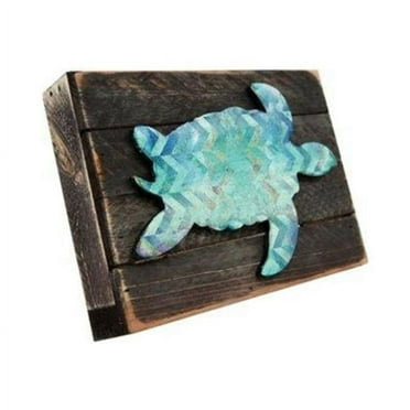 Designocracy 985181-08 Turtle Art on Board Wall Decor