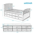 thumbnail image 2 of Twin Size Platform Storage Bed Solid Wood Bed with 6 Drawers, 2 of 9