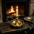 thumbnail image 3 of Lilixerw Christmas Handheld Taper Candle Holder, Glossy Golden Candlestick with Drip Catch Tray, for Wedding Banquet, Holiday Feast and Cabinet Display, 4.7x2.17x3.9 inch for Christmas Decoration, 3 of 6