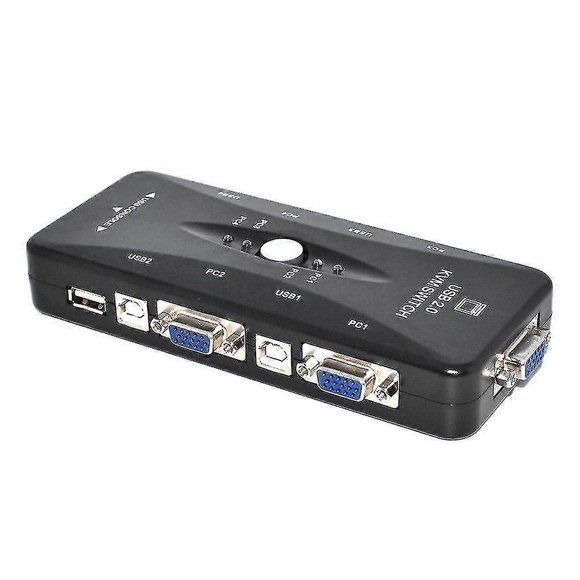 New Usb 2.0 Kvm 4 Port Svga Vga Keyboard Mouse Switch Box Monitor Sharing
