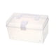 thumbnail image 5 of Caja de almacenamiento transparente, estuche para joyería, contenedor de suministros de costura con tapa portátil, organizador de escritorio para uso 23cmx10.5cmx9cm, 5 of 9