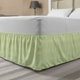 thumbnail image 1 of Geometric Bed Skirt, Repeating Zigzags in Pastel Tones Pattern, Elastic Bedskirt Dust Ruffle Wrap Around for Bedding Decor, 4 Sizes, Pale Green Cream, by Ambesonne, 1 of 2