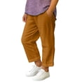 thumbnail image 2 of CPNG Girls Daily Casual Baggy Solid Color Pants Teen Girls Straight Soft Pants Loose Pockets Elastic Waist Pants(Brown,12-13 Years), 2 of 5