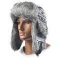 thumbnail image 7 of Janey&Rubbins Cold Weather Rassian Cossack Trooper Bomber Pilot Hat Trapper Hunter Ear Flap Winter Cap (R, L, Silver), 7 of 7