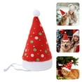 thumbnail image 2 of Soft Velvet Cat Santa Hats (20g/10x5x2cm) – Adjustable Elastic Band for All Cat Sizes, Embroidered Holiday Pet Headwear, 2 of 7