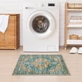 thumbnail image 5 of Hasoo Washable Rug Boho Persian Area Rug 2x3 Area Rug for Living Room Green Entryway Throw Rug Non-Slip Kitchen Rugs Accent Distressed Low-Pile Rugs for Bedroom Kitchen, 5 of 6