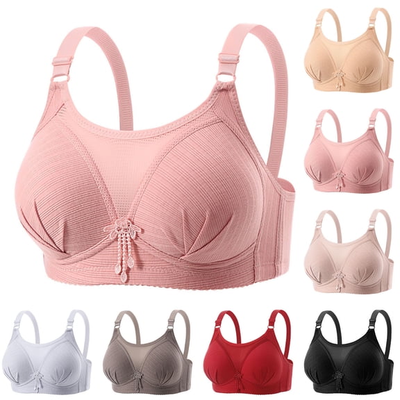 HomeDM Womens Seamless Bras No Underwire Supportive Wireless Push Up Full Coverage Bralette Comfort T-Shirt Bras, Pink, 38
