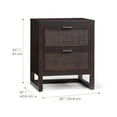 thumbnail image 3 of Teamson Home Hatteras Modern 2-Drawer Nightstand with Natural Rattan and Solid Wood Frame, 3 of 10