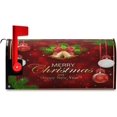 thumbnail image 2 of Christmas Bells Balls Stars Mailbox Covers Magnetic Winter Snowflakes Fir Tree Mailbox Cover Wraps Standard Size 18" X 20.7" Post Letter Box Cover Garden Decorations, 2 of 7