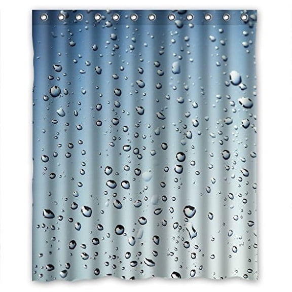 HelloDecor Crystal Bead Shower Curtain Polyester Fabric Bathroom Decorative Curtain Size 60x72 Inches