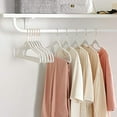 thumbnail image 4 of 50 Pack Velvet Hangers Non-Slip Clothes Hanger with Rose Gold-Colored Swivel Hooks Space Saving White, 4 of 8