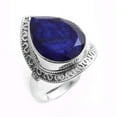 thumbnail image 2 of Blue Sapphire Gemstone Statement Ring 925 Sterling Silver Handmade Jewelry Solid Ring, 2 of 2