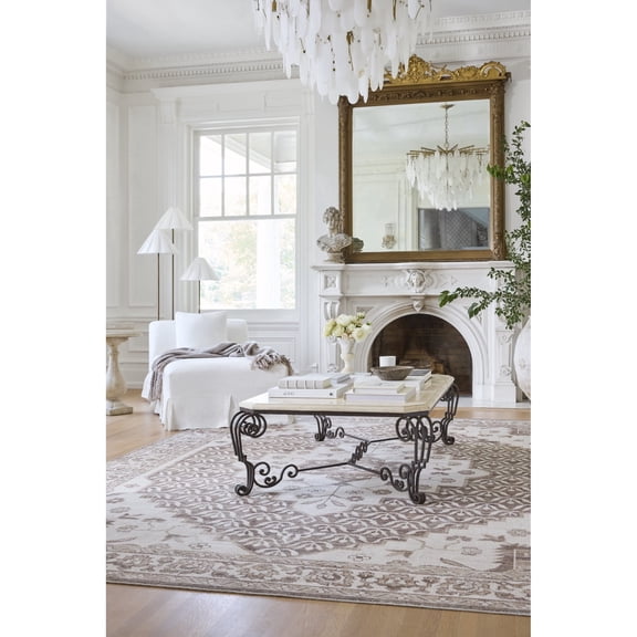 Livabliss x Nabela Noor Home Athiyo Traditional Medallion Area Rug, 5'3" x 7',Brown/Oatmeal