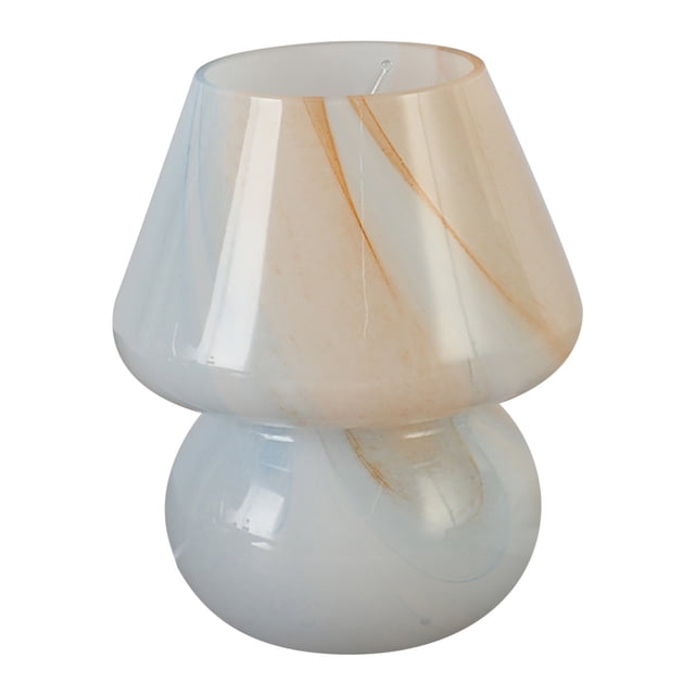 Vintage Glass Lamp with USB Remote Control, Rechargeable Bedside Night Light, Striped Shade Table Lamp for Bedroom Decor