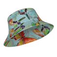 thumbnail image 2 of Kll Retro Seamless Flying Butterflies Bucket Hat For Women Men Packable Travel Beach Sun Hat Outdoor Rave Accessories Reflective Fisherman Cap, 2 of 9