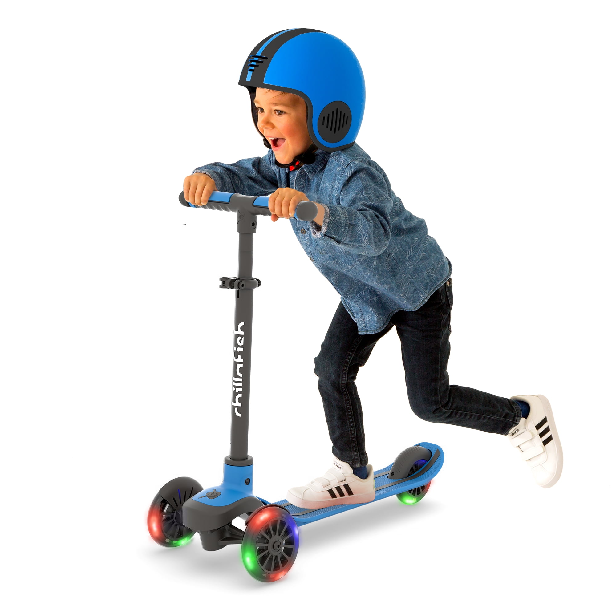 Chillafish Scotti GLOW 3-Wheel Lean-to-Steer Kids' Scooter – Navy Chillafish Scotti GLOW 3-Wheel Lean-to-Steer Kids' Scooter – Navy