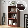 thumbnail image 5 of STARY Bookcase Freestanding 3 Shelf Wood Bookshelf Adjustable Shelves for Home Office,3 Layer, Mahogany, 5 of 7