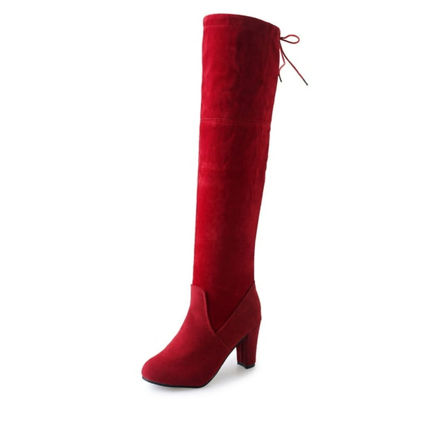 stretch block heel bootie