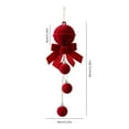 thumbnail image 3 of Christmas Tree Hanging Bells with Santa Design - Red Flocked Nordic Ornaments for Indoor Outdoor Holiday Decor, Festival Party Christmas Decorations, 3 of 6