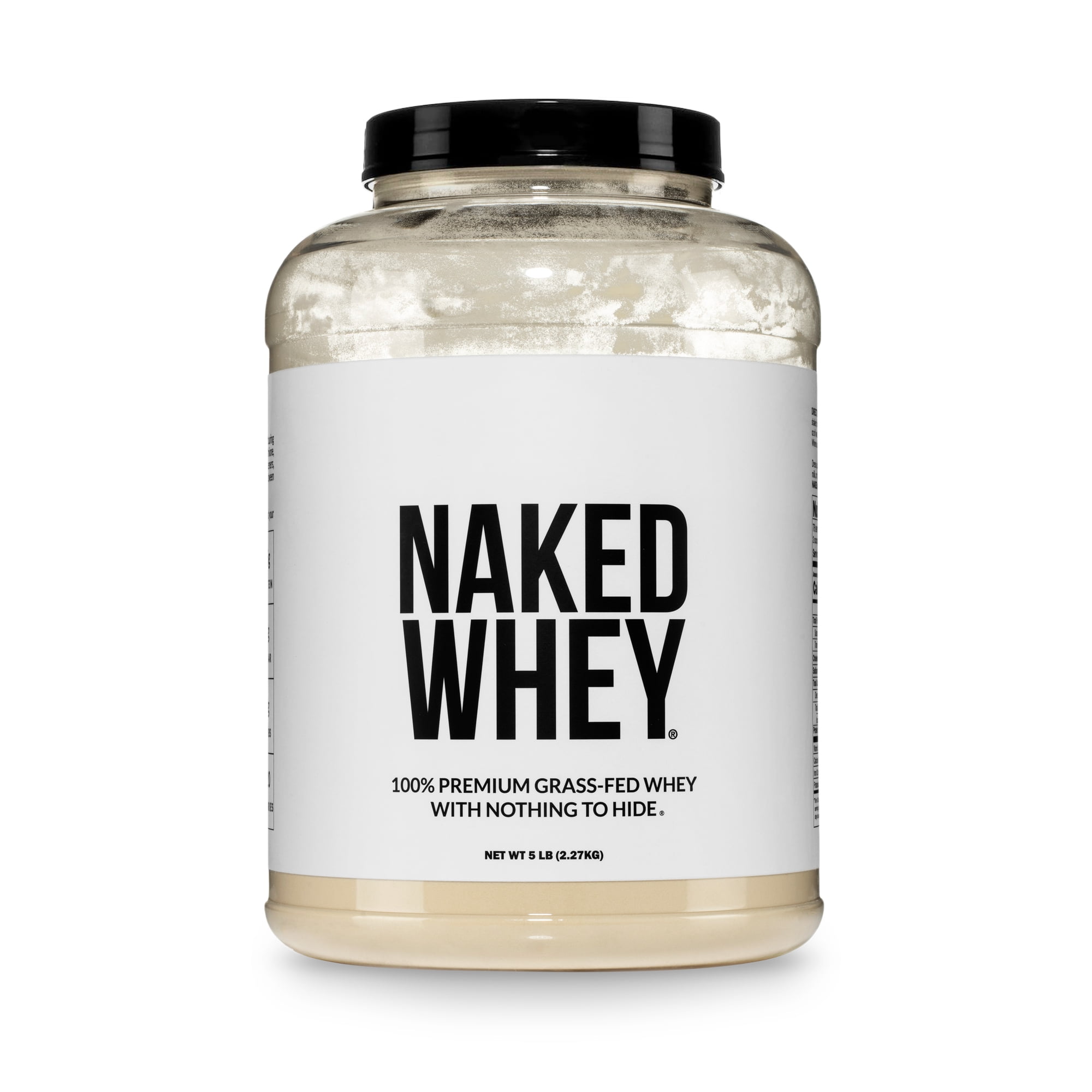 NAKED WHEY 5LB 100% Grass Fed Unflavored Whey Protein Powder - Only 1 Ingredient, Undenatured - No GMO, Soy or Gluten - No Preservatives - Promote Muscle Growth and Recovery - 76 Servings