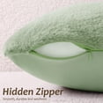 thumbnail image 3 of Faux Fur Plush Lumbar Pillow Covers 12x20 Set of 2 Soft Fluffy Throw Pillow Covers Sage Green Living Room Decor, 3 of 7