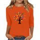 thumbnail image 2 of Heisall Women's Spring Autumn Tops 3/4 Sleeve Round Neck Casual Fashion Blouses Orange Festival Print Shirts, 2 of 4