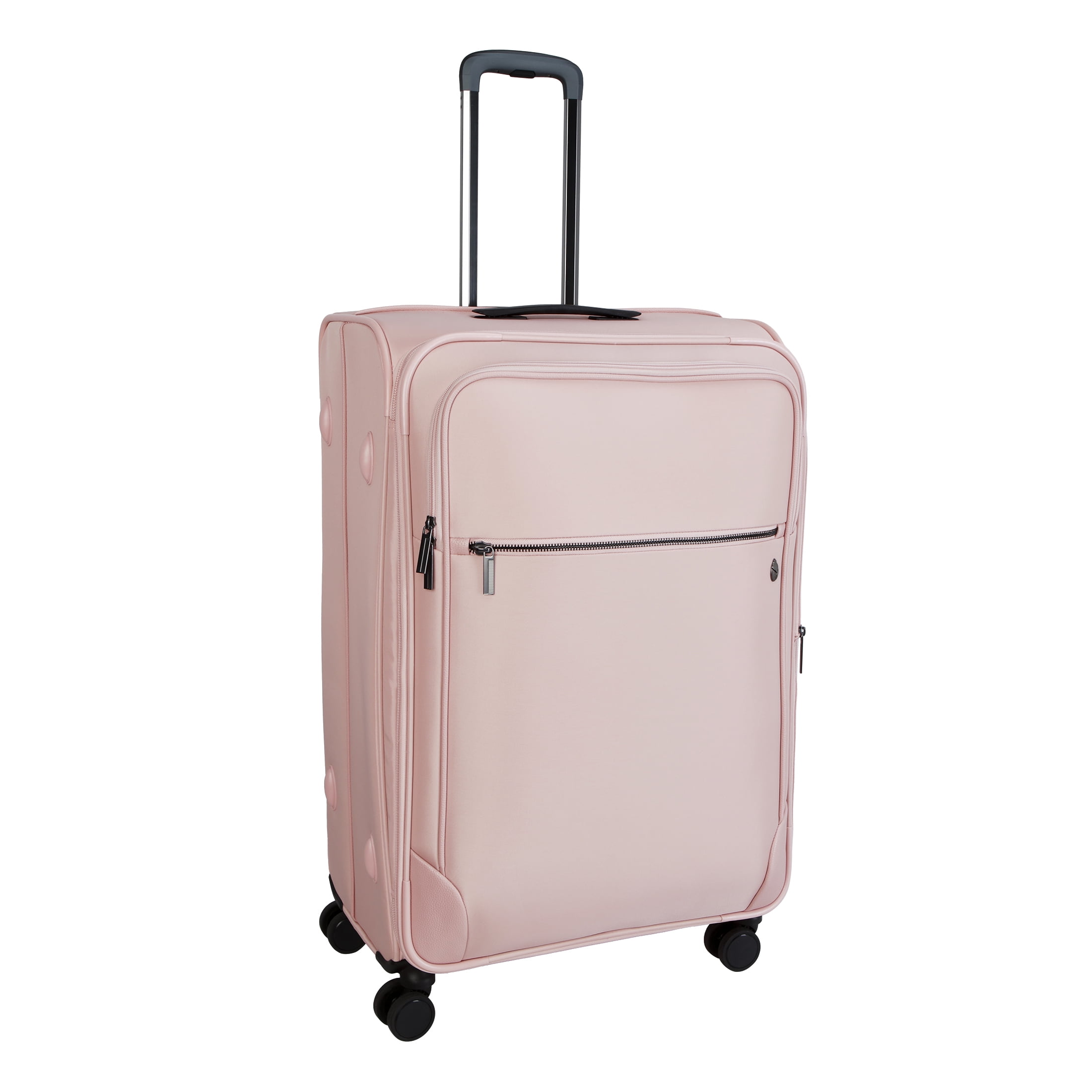 btL 28-inch Nylon Softside Expandable Checked Upright Luggage With 360 Spinner Wheels and Divider Pockets, Rose Smoke