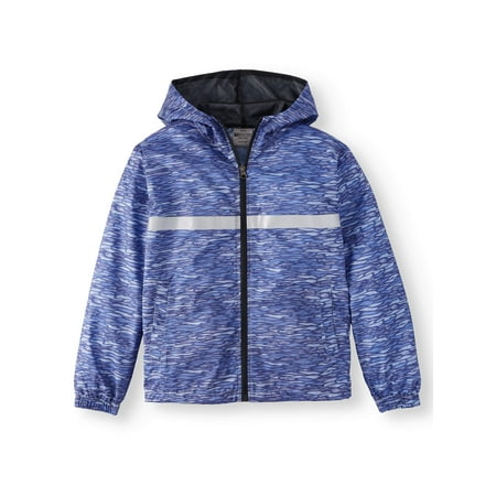 - Bocini Bocini Zip Up Hooded Wind Breaker with Reflective Tape (Big Boys)