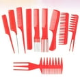 thumbnail image 1 of FOMIYES 20Pcs Hair Comb Red Plastic Material Hairdressing Comb with Comfortable Handle for Hair Care, 1 of 5