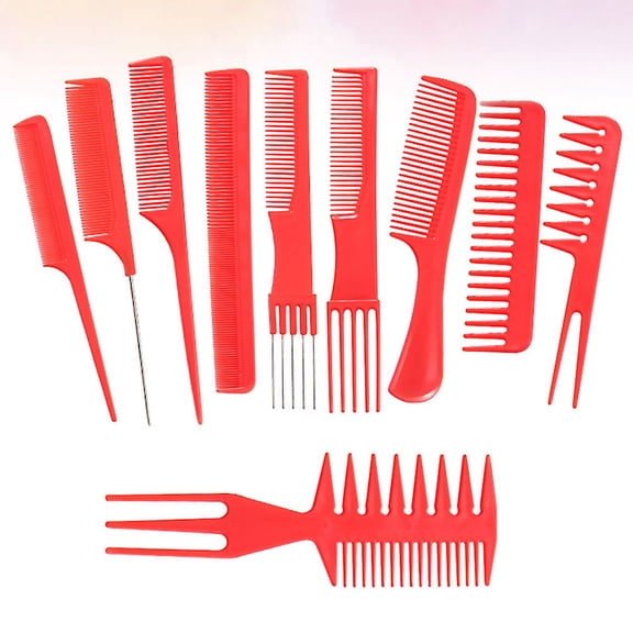 WHAMVOX 20pcs Hair Salon Comb Professional Hair Comb Hair Smoothing Comb Creative Hairdressing Comb (Red)