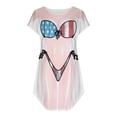 thumbnail image 2 of Robes pour Femmes 2024 Été Chemise de Bikini Oversize par-Dessus Manches Courtes Mignonne Imprimé de Bikini par-Dessus Robe T-Shirt Ample Porter Rabais de 50 % Liquidation!, 2 of 4