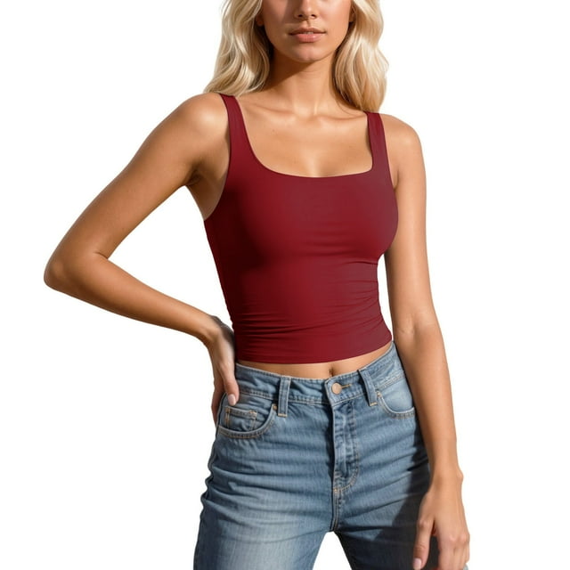 Women's Tube Top Sleeveless Stretchy Camisole Removable Padding Strapless Shirt For Layering And Outerwear