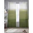 thumbnail image 2 of Sage Green Ombre Sheer Curtains 84 Inch Length 2 Panels Set, Modern Abstract Art Texture Voile Window Treatment Rod Pocket Curtains Sheers Drapes for Bedroom/Living Room/Kitchen 52"x84"x2, 2 of 7