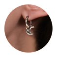 thumbnail image 6 of Lancharmed Silver Plated Womens Earrings,Luminous Bezel Moon Pendant Earring Friend Gifts, 6 of 9