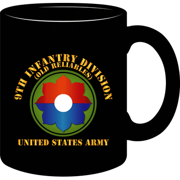 Black, 11 Oz,  Coffee Mug - Army -  9th Infantry Div - Us Army - Old Reliables