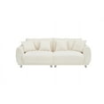 thumbnail image 4 of 86.6" Modern Sofa Couch, 2 Seater Fabric Upholstered Loveseat Sofa with Four Throw Pillows and Metal Legs, Comfy Sofa with Armrest for Living Room, Office, Apartment, Small Space, 4 of 6