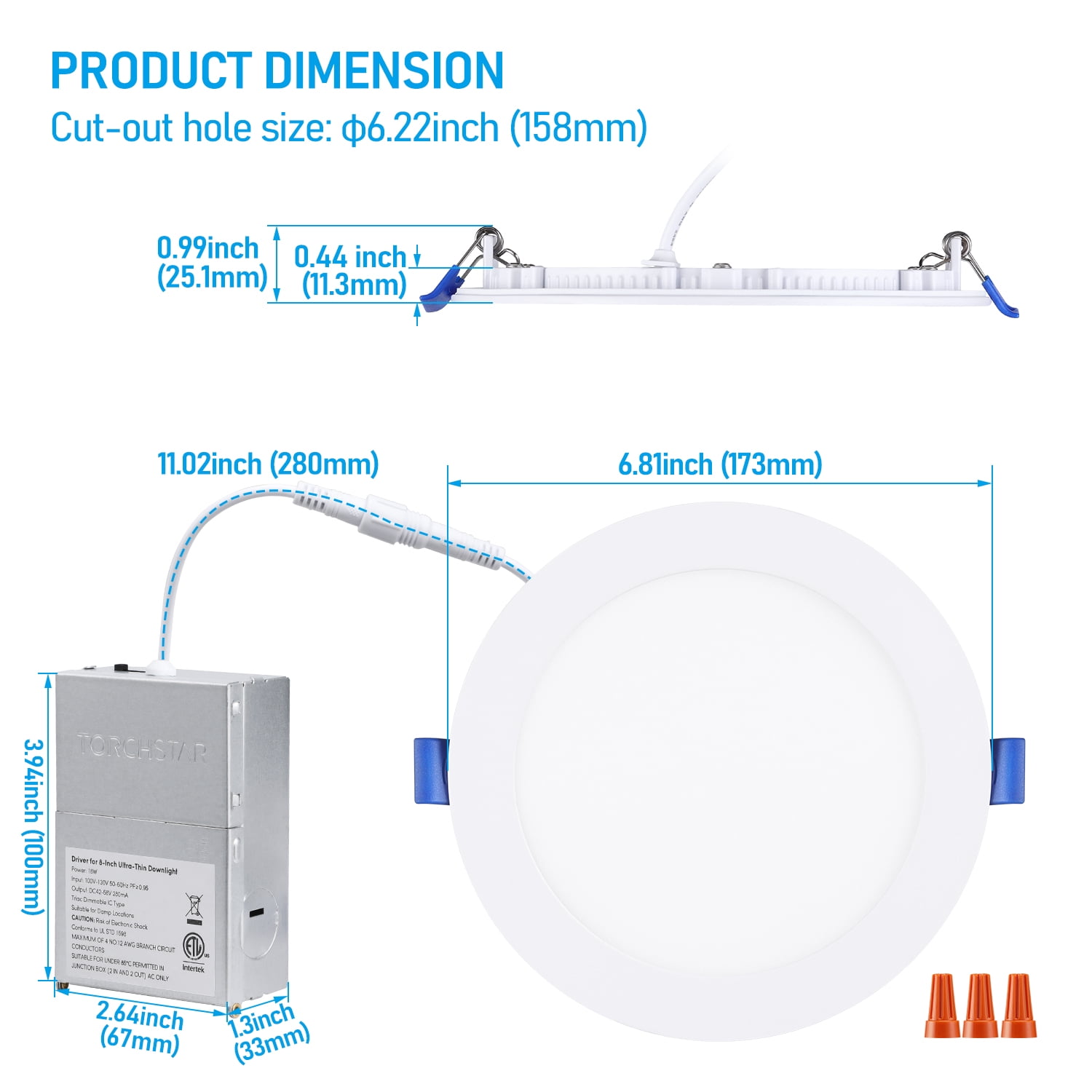 48 Pack 12W 6 Inch LED Recessed Lighting with Junction Box, 2700K/3000K/3500K/4000K/5000K Selectable, 5%-100% Dimmable
