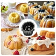 thumbnail image 6 of 4 Pack  4 Inch  Nonstick Mini Bundt Cake Pans, Black Carbon Steel Fluted Molds for Baking Cupcakes, Brownies, and Tarts, 6 of 7