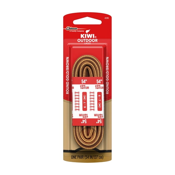Cordones para zapatos KIWI Outdoor redondos dorados/marrones 137 cm, 1 par