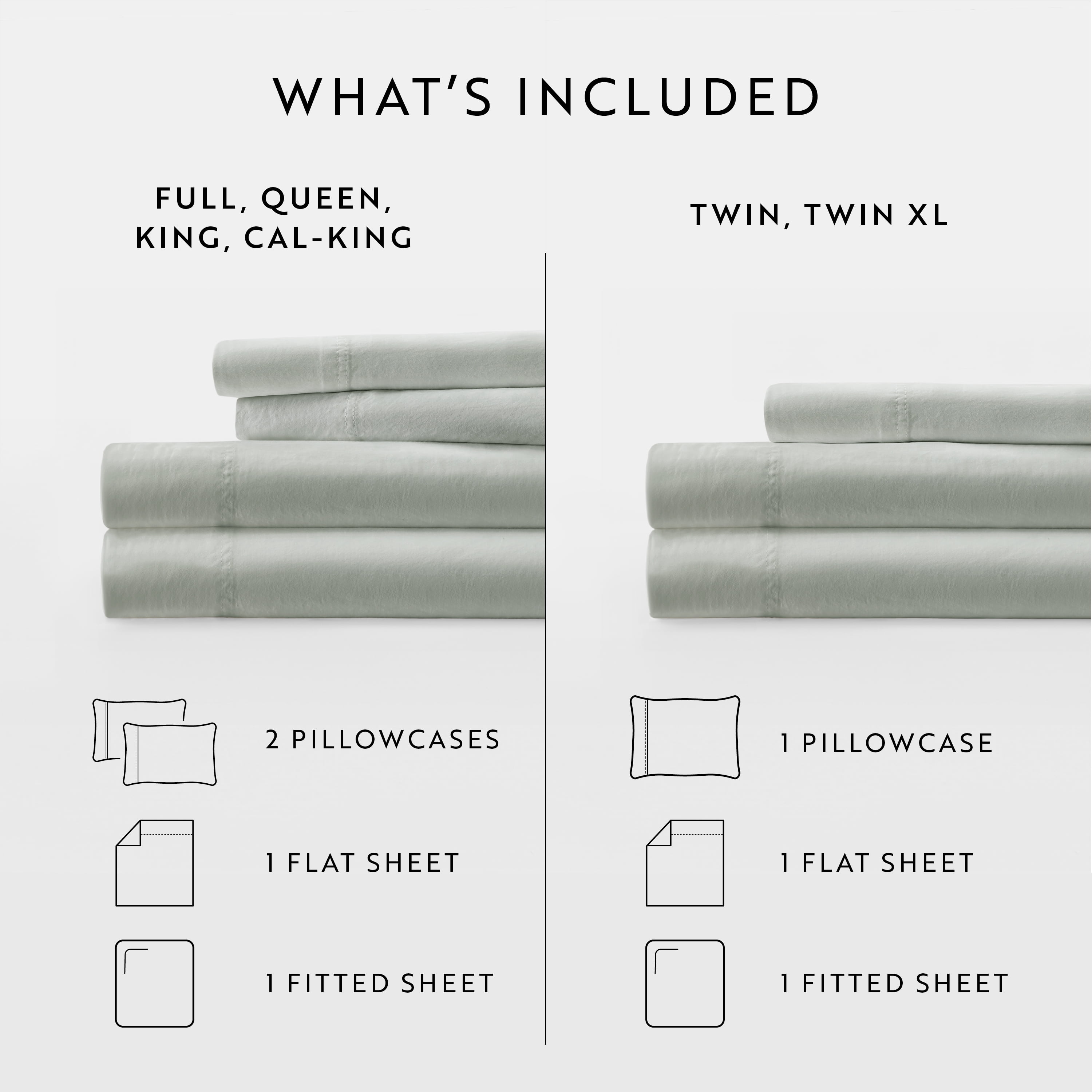 Noble Linens 300 Thread Count 4 Piece Cotton Sheet Set in Green Mist, Queen
