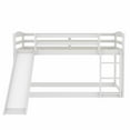 thumbnail image 5 of Bellemave Twin Size Bunk Bed with Slide Twin over Twin Bunk Bed with Convertible Slide and Ladder Low Bunk Bed Wood Junior Floor Bunk Bed Frame 2 Bunk Bed, White, 5 of 10