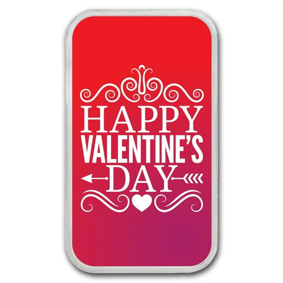 1 oz Silver Colorized Bar - APMEX (Happy Valentine's Day)