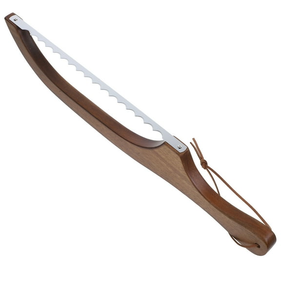HEMOTON Bread Slicer with Ergonomic Handle for Cake Cutting Easy to Use and Clean Reusable 430 Stainless Steel and Wood Multi