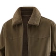 thumbnail image 3 of Ceisia Men's Reversible Sherpa Lined Cotton Trucker Jacket Fleece Collar Loose Fit Multi Pocket Warm Outer Coat Gift, 3 of 5