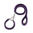 thumbnail image 1 of Dog Leash Anti-Pull Rope Training Leash Braided Collar Training Walking Jogging Purple + Black, 1 of 5