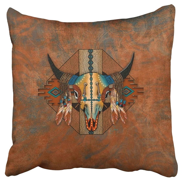 ECCOT High Buffalo New Mexico Style Southwestern Bison Pillow Case Pillow Cover 20x20 inch