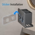 thumbnail image 3 of YESENT Grey Wall-Mounted Toothbrush Holder, Aluminum Material Shower Shaver Storage Rack, No Drilling Required, Removable Toothpaste Storage Rack, 3 of 7