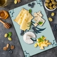 thumbnail image 5 of Swan Cutting Board, Digital Monochrome Swan Shaped Illustration with Curves and Heart Shape Fauna, Decorative Tempered Glass Cutting and Serving Board, Large Size, White Teal, by Ambesonne, 5 of 5