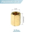 thumbnail image 2 of 5Pcs G1/8"x5/8" Brass Pipe Fittings, Coupling Connector Straight Hex Nipple Coupler Adapter Pipe Connection Accessories, Brass, 2 of 6