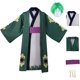 thumbnail image 3 of Disfraz de Roronoas para hombre, bata de kimono de Anime, capa de Zoro, uniforme, trajes de Halloween con pendientes, 3 of 5